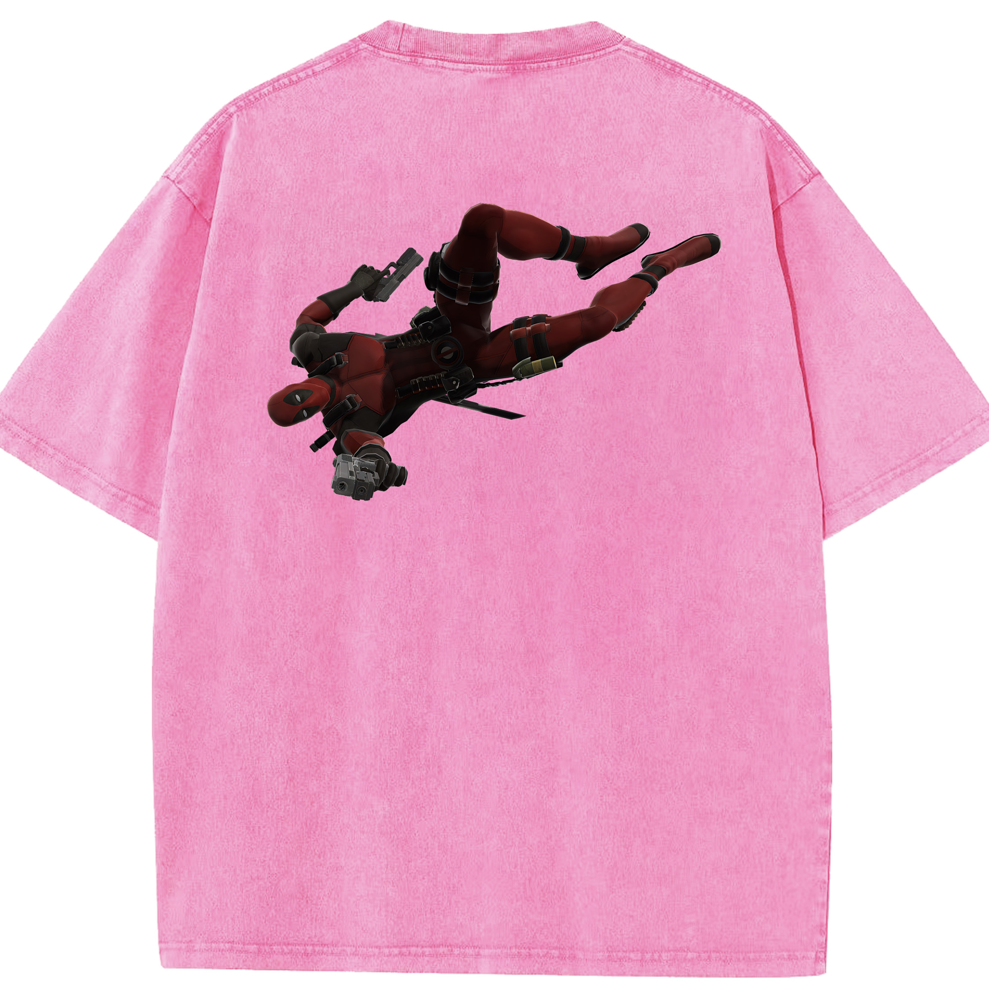 （画像用） Deadpool デッドプール 綿100% ヴィンテージ風 半袖Tシャツ（背面プリント）